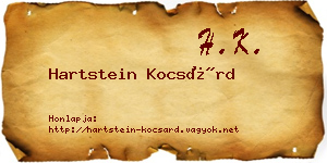 Hartstein Kocsárd névjegykártya